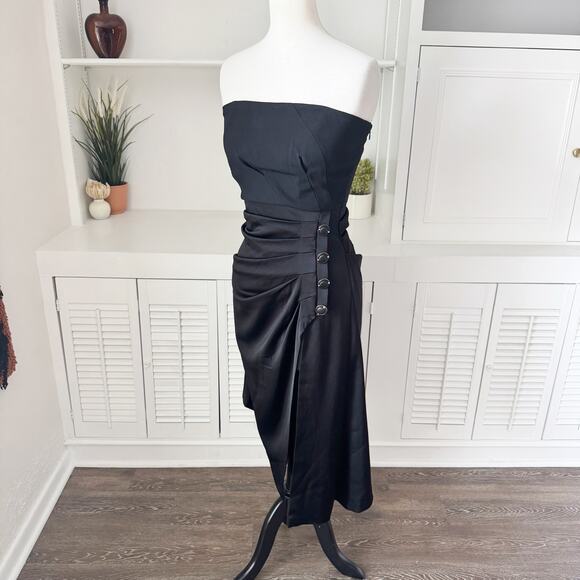 Ramy Brook Black Embellished Carmen Strapless Dress Size 6 - Picture 2 of 7